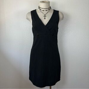 Elegant Black Pinstripe Dress